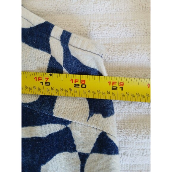 Sonoma Womens Blouse Large Linen Blend Blue Beige Sleeveless Coastal Beach - Picture 12 of 14